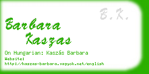 barbara kaszas business card