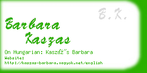 barbara kaszas business card